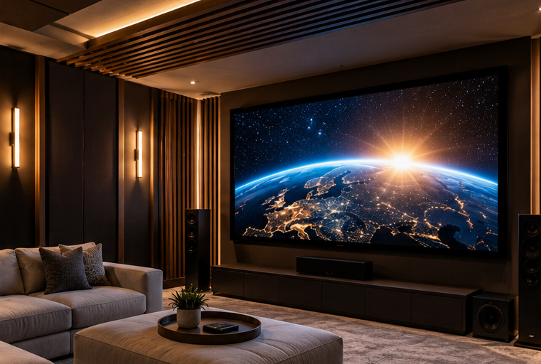 Finished home media room