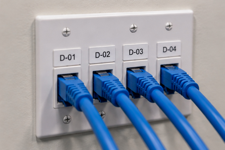 Labeled network wall plate