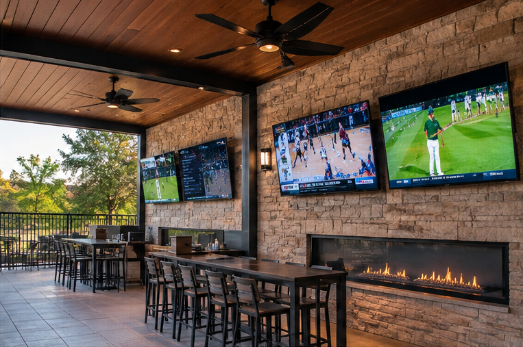 Outdoor patio TV installation