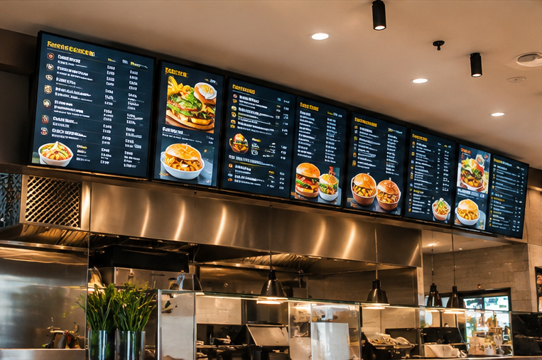 Restaurant digital menu boards installed